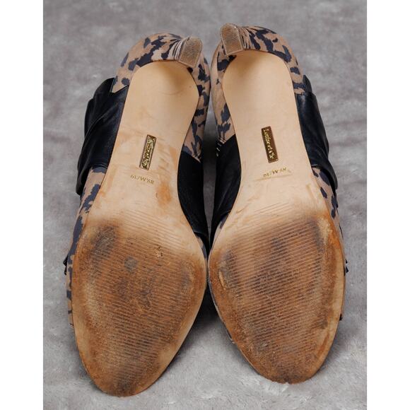 Louise Et Cie Lo Idola Leopard Print Heeled Ankle Boot Peep Toe Womens 8.5 - Picture 6 of 16